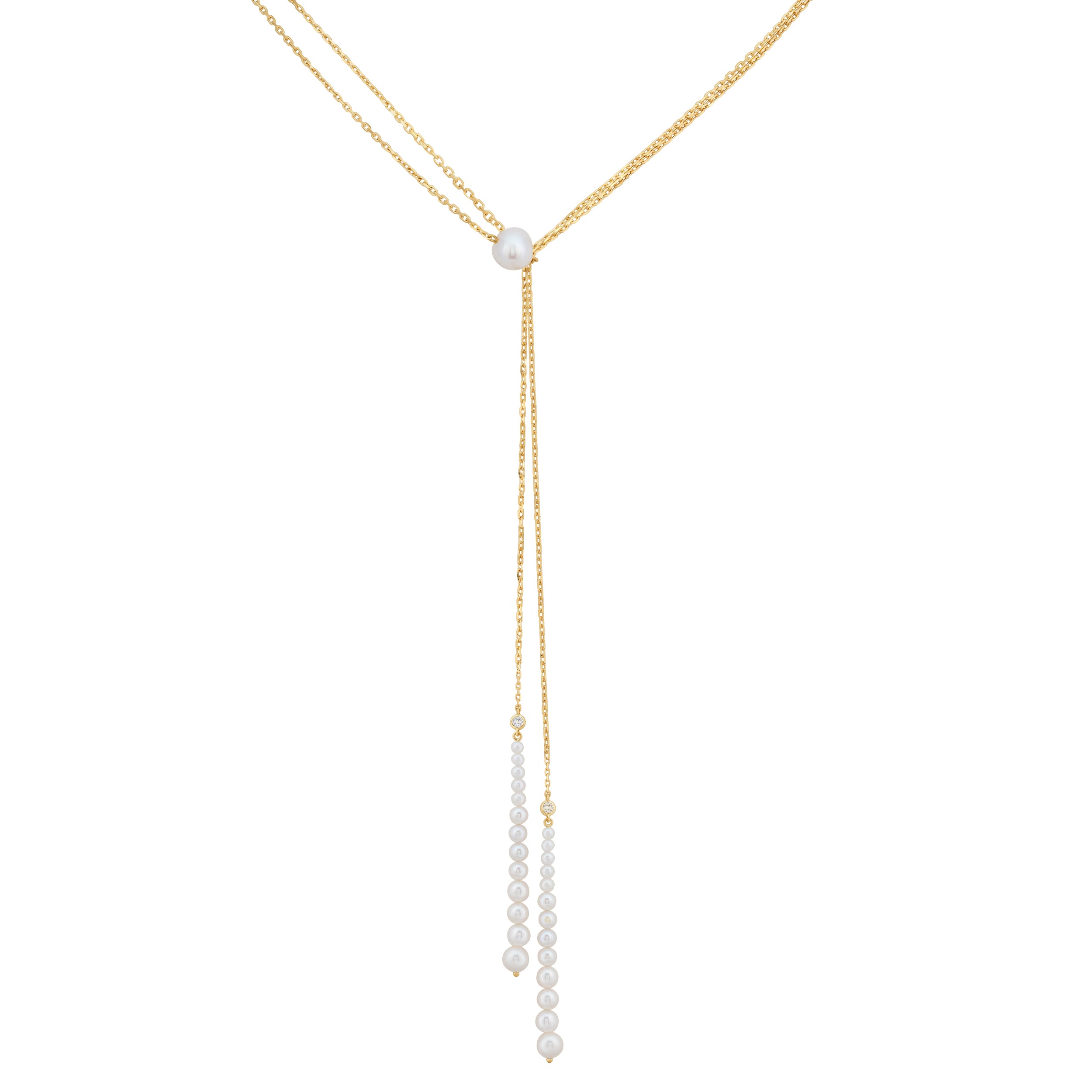 CASCADING PEARLS - LONG NECKLACE